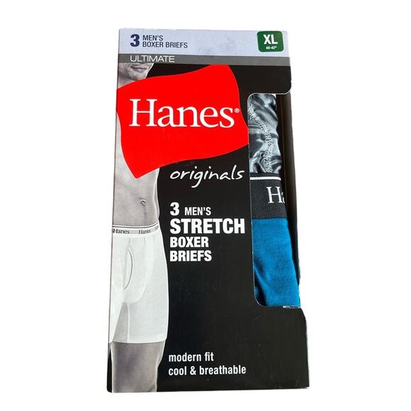 Hanes Other - NWT! Hanes Originals Men’s Stretch Boxer Briefs 3 Pack Size X-Large 40”-42”